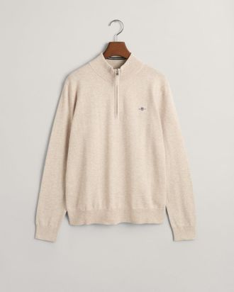 GANT Teens Shield Cotton Half-Zip Sweater (158/164) LIGHT BEIGE MELANGE