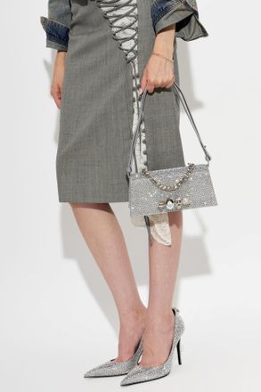 Alexander McQueen Jewelled Bag, Womens, Silver