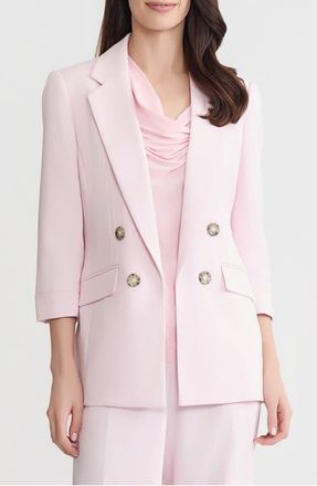 Kasper Double Breasted Blazer in Misty Pink Multi at Nordstrom, Size 12