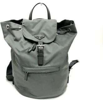 Prada Pre-owned Leather prada-bags - Dames - Vintage Rugzakken - Grijs - ONE Size - Vintage