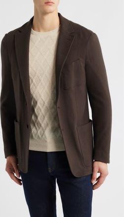 Canali Trim Fit Cotton & Cashmere Jacket in Dark Brown at Nordstrom Rack, Size 44 Us / 56 Eu Regular