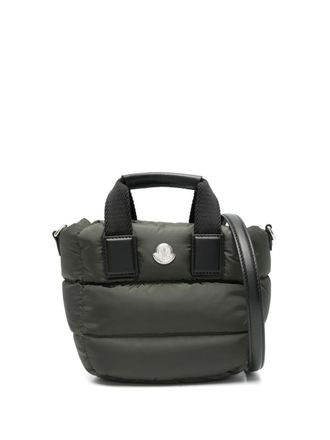 Moncler mini Caradoc tote bag - women - Calf Leather/Polyamide/Cotton/Acrylic/Goose Feather/Goose Down - One Size - 835 GREEN