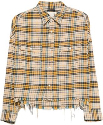 R13 Plaid Frayed Shirt