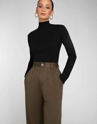 Omnes Womens North Mock Neck Top in Black - Size: 10/8