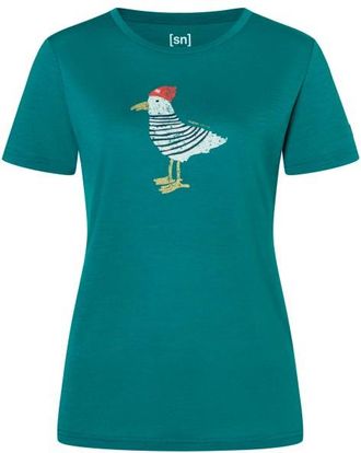 super.natural Johnny Tee Merinoshirt f&uuml;r Damen | pacific / various