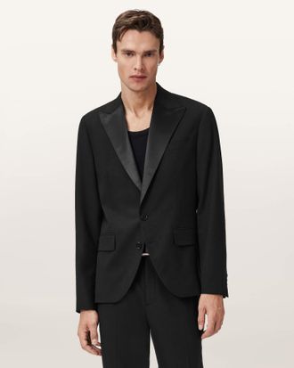 AllSaints Germain Satin Single Breasted Blazer