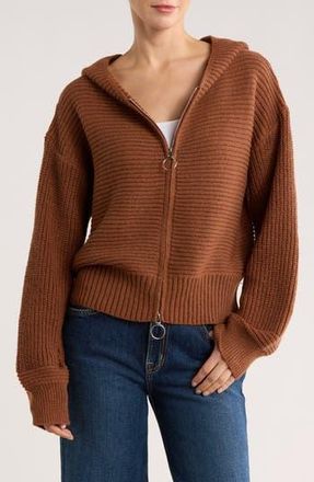 Patrizia Luca Double Zip Hooded Cardigan in Rust at Nordstrom Rack, Size Large/x-Large