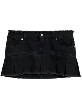 Misbhv logo patch denim skirt - Black