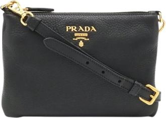 Prada Pre-owned Vintage Clutch Bag - Dames - Vintage Schoudertas - Zwart - ONE Size - Leer - Vintage