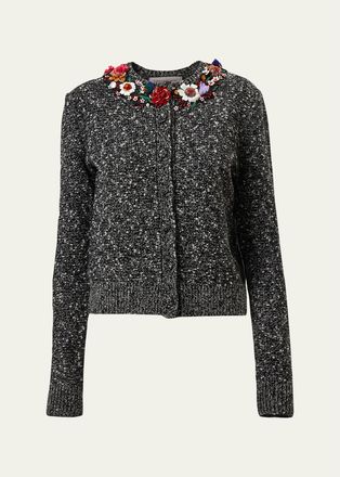 Carolina Herrera Floral Embellished Cardigan