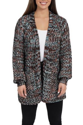 Love Token Gloria Open Front Cardigan In Brown