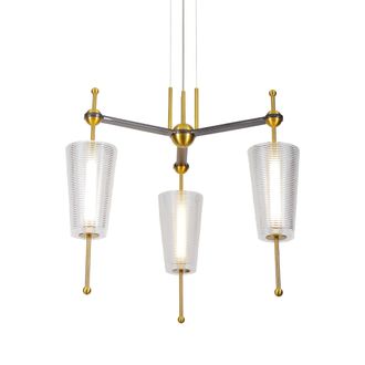 VONN Lighting Toscana VAP2103AB 26 Integrated LED Pendant Lighting Fixture with Glass Shades in Antique Brass
