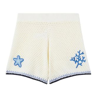 MC2 Saint Barth Short Shorts, female, White, Size: M Yvette Lace Short Pants