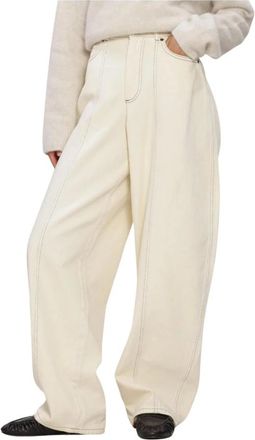 Harper & Yve Arden-PA Wijde Broek - Dames - Broeken - Beige - Maat: W26 Katoen