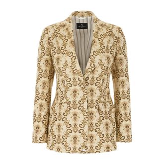 Etro Etro, Blazers, female, Multicolor, Size: XS Graphic-jacquard Blazer