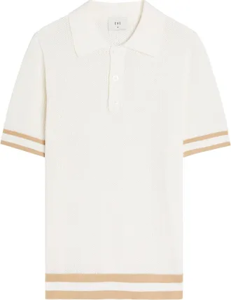 CH&Eacute; Studios Che Quinn Open-knit Polo Shirt - White - XL