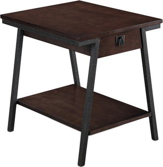 Leick Home Leick Furniture Empiria Wood & Metal End Table With Shelf