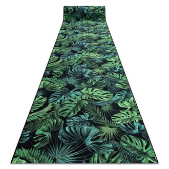 RugsX RugsX Anti-Slip Monstera Runner in Green | Size: 100 cm x 470 cm