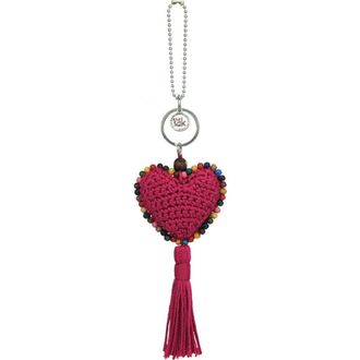 The Sak Yarnicharmz Crochet Heart Dangle in Pinkberry at Nordstrom