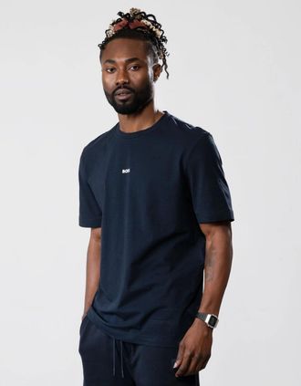HUGO BOSS Mens BOSS Orange TChup Mens Crew Neck Small Logo T-Shirt NOS - Dark Blue 404 - Navy - Size: 40