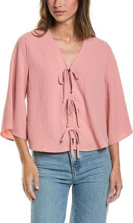 Adrianna Papell V-Neck Open Front Airflow Woven Top
