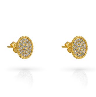 Orphelia Bella WoMens 925 Sterling Silver Stud Earrings - Gold ZO-7565/G - One Size