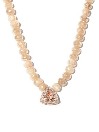 Jacquie Aiche 14kt rose gold multi-stone necklace - women - 14kt Rose Gold/Morganite - One Size - Pink