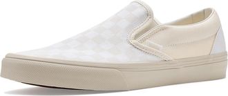 Vans Classic Slip-On Shoes Checkerboard Blanc De Blanc : Mens 10 - Womens 11.5 Medium, Leather