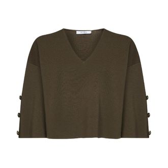 Max Mara V-hals Gebreide Trui - Dames - V-hals truien - Groen - L - Truien & Vesten