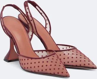 Amina Muaddi Holli point desprit slingback pumps