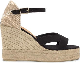 Castaner Schoenen, Dames, Zwart, 36 EU, Katoen, Sleehak Sandalen MET 11 CM HAK