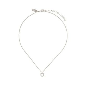 Ferragamo Gancini Crystals Necklace - female - Ferragamo - Necklaces - Gray - ONE SIZE - Accessories
