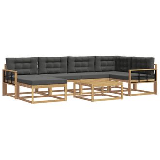 vidaXL Conjunto De Sof&aacute;s De Exterior 7 Pcs Blanco Y Antracita Vidaxl