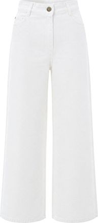 Sessun White High-Waisted High-Rise Gabardine Jeans