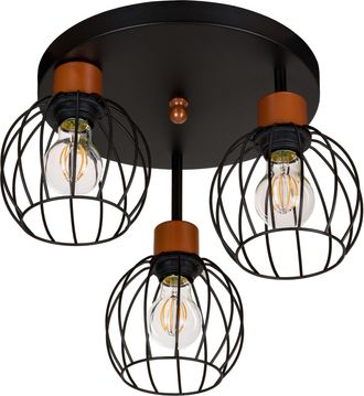 OEM L&aacute;mpara De Techo Negra, Metal Industrial, 3xe27, Iluminaci&oacute;n Led Moderna Para Sal&oacute;n, Cocina, Dormitorio, Habitaci&oacute;n Infantil, Loft