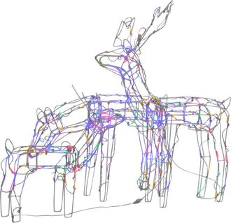 vidaXL vidaXL Decorazioni di Natale a Forma di Renne 3 pz 229 LED