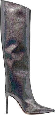 Generic Womens Patent Leather High Heel Boots Print Knee Popular Party Boots