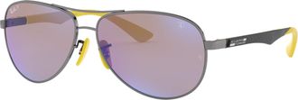Ray-Ban Mens 0RB8313M F003H0 61 Sunglasses, Matte Gunmetal/Greymirbluepolar