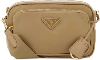 Prada Beige Logo Mini Crossbody Bag