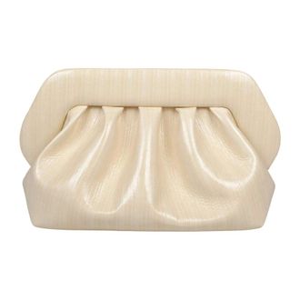 Themoir&egrave; Clutches, female, Beige, Size: ONE SIZE Striped-effect Faux Leather Handbag