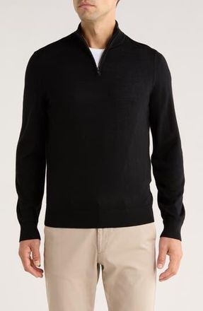 Nordstrom Washable Merino Wool Quarter Zip Sweater in Black Rock at Nordstrom Rack, Size Xx-Large