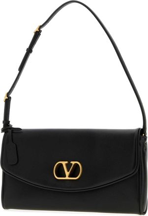 Valentino Garavani Womens Devain Shoulder Bag Black Nappa Leather