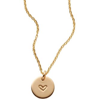 Made by Mary Heart Disc Necklace in Silver at Nordstrom