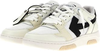 Off-white Mens Bicolor Bovine Leather Athletic Sneakers