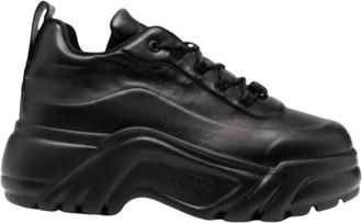 Valentino Garavani Valentino Black Leather Platform Trainers Size 37