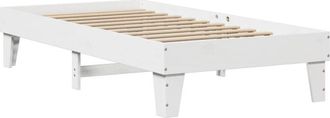 vidaXL Bed Frame without Mattress White 90x190 cm Single Solid Wood Pine Vidaxl