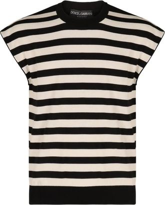 Dolce & Gabbana Striped Knit Vest - Heren - Spencers - Veelkleurig - L - Truien & Vesten
