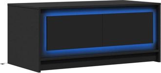 vidaXL Coffee Table with led Lights Black Engineered Wood Vidaxl