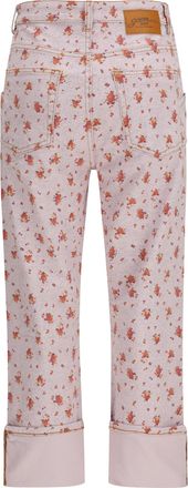 Ganni Womens Printed Capri Pants Peachskin Cotton; Elastane Trousers