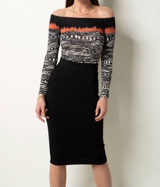 Tart Collections Wanda Off Shoulder Bodysuit In Ikat Border